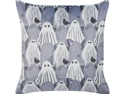 Cuscino decorativo FANATE Velluto 45 x 45 cm Grigio Trama astratta