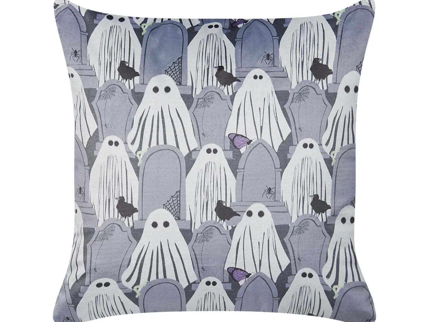 Cuscino decorativo FANATE Velluto 45 x 45 cm Grigio Trama astratta