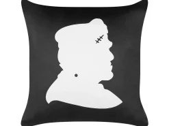 Cuscino decorativo FRANKLINIA Velluto 45 x 45 cm Nero Trama astratta