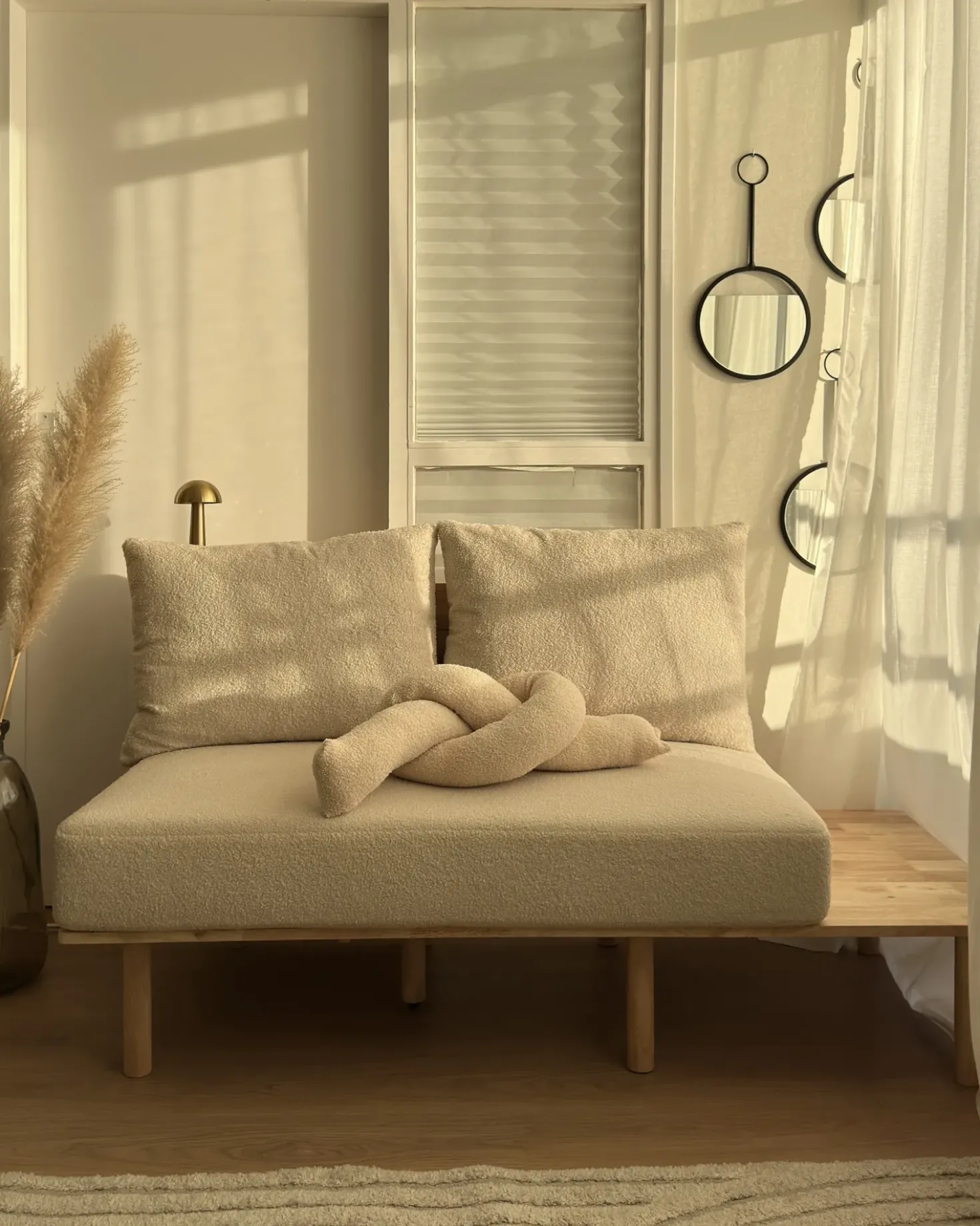 Cuscino decorativo GLADIOLUS Bouclé 172 x 14 cm Beige Tinta unita