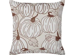 Cuscino decorativo GOURD Velluto 45 x 45 cm Beige Trama di piante