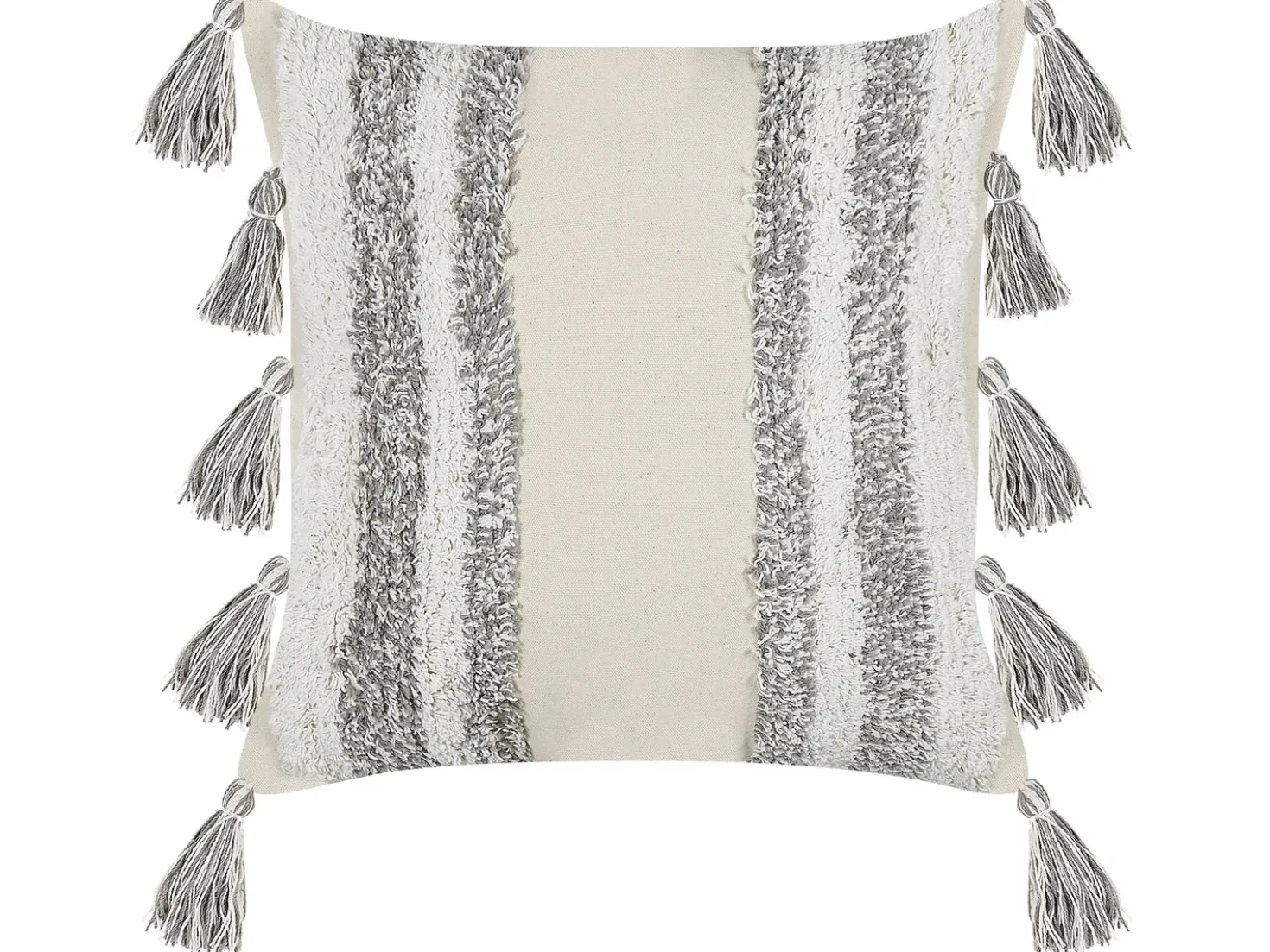 Cuscino decorativo HELICONIA Cotone 45 x 45 cm Beige A strisce