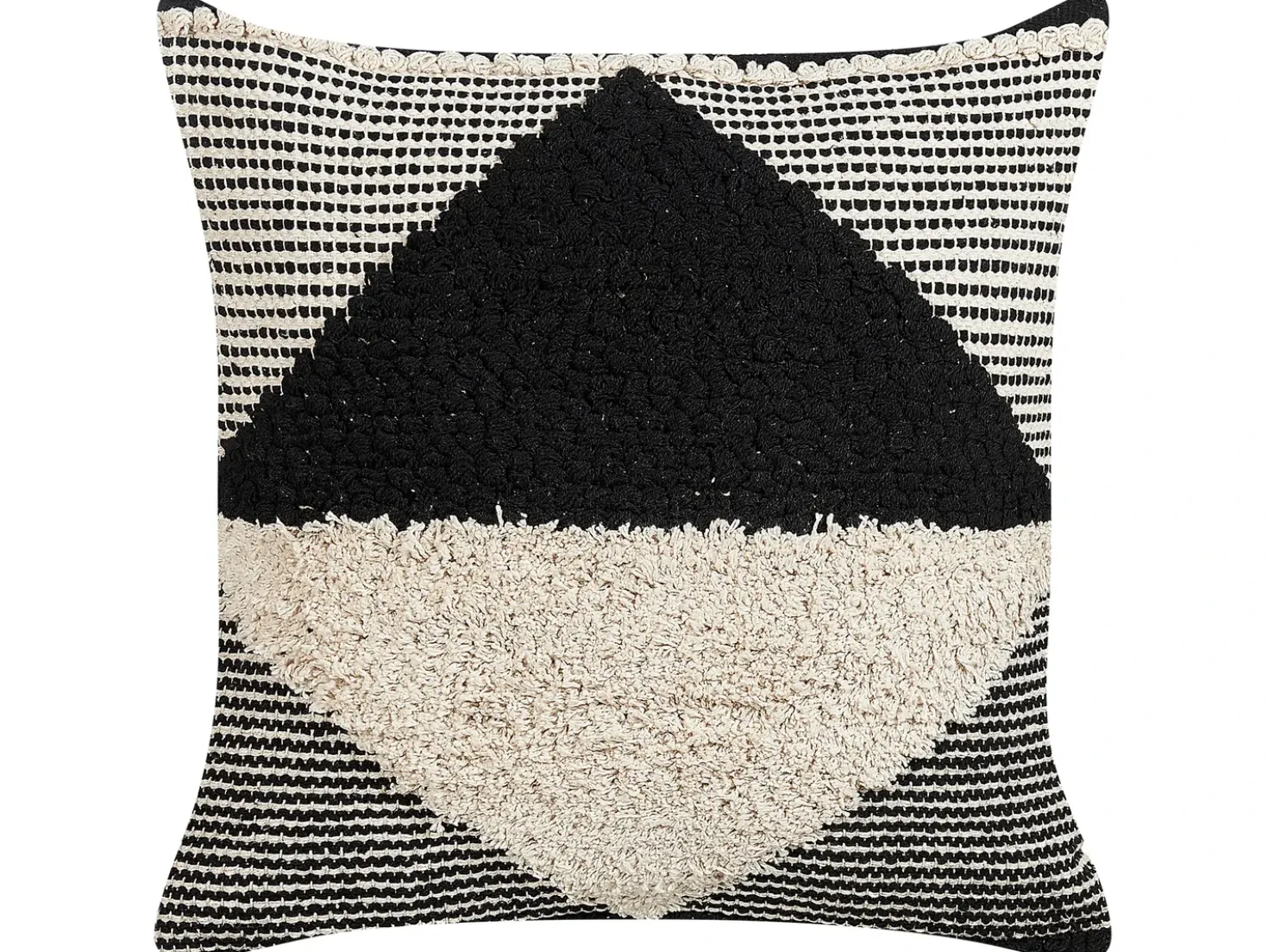 Cuscino decorativo KHORA Cotone 50 x 50 cm Nero Trama geometrica