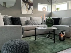 Cuscino decorativo KIZKALESI Cotone 45 x 40 cm Grigio Trama geometrica