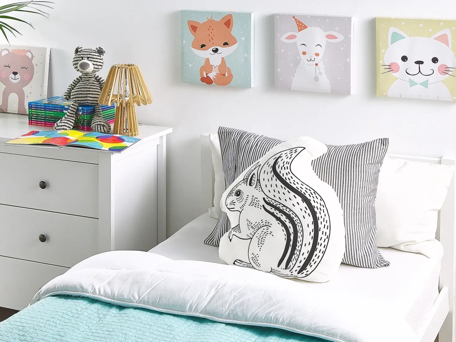 Cuscino decorativo KOLKATA Cotone 42 x 48 cm Bianco Scoiattolo