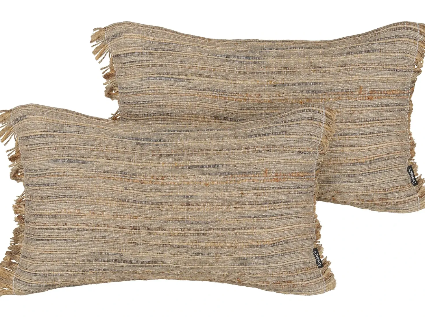 Cuscino decorativo LEDUM Iuta 30 x 50 cm Beige A strisce