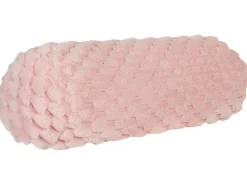 Cuscino decorativo LINDEN Finta pelliccia 22 x 60 cm Rosa Tinta unita