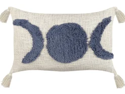Cuscino decorativo LUPINUS Cotone 55 x 35 cm Beige chiaro Trama geometrica