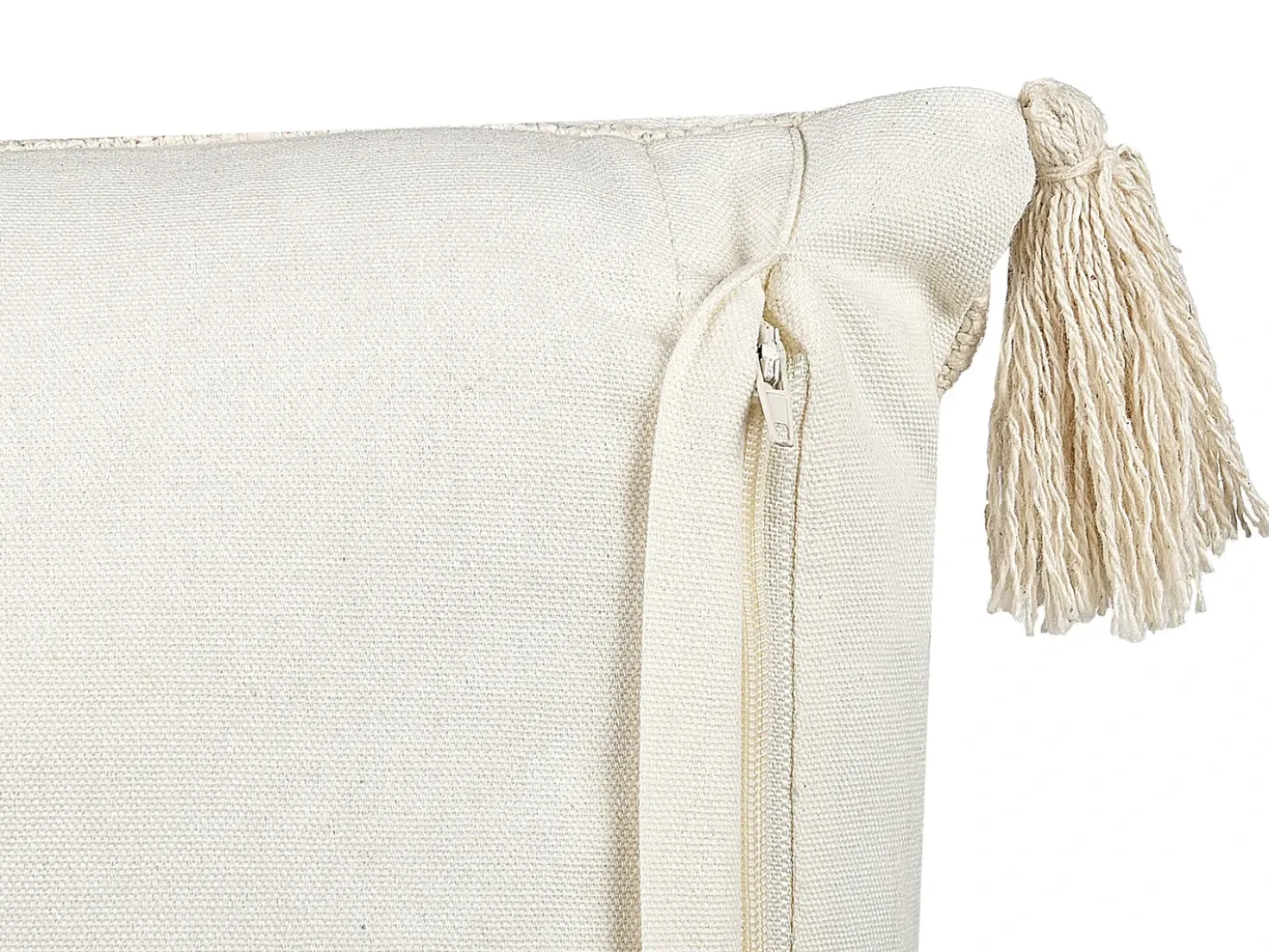 Cuscino decorativo LUPINUS Cotone 55 x 35 cm Beige chiaro Trama geometrica