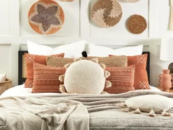 Cuscino decorativo MADIA Cotone 45 x 45 cm Beige chiaro Tinta unita