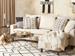 Cuscino decorativo MAYS Cotone 45 x 45 cm Bianco Trama geometrica