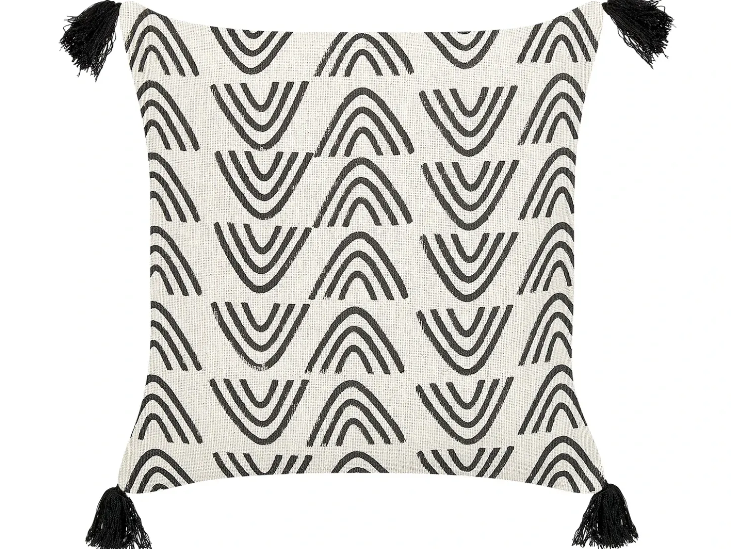 Cuscino decorativo MAYS Cotone 45 x 45 cm Bianco Trama geometrica