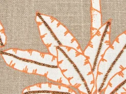 Cuscino decorativo MELOBESIA Cotone 45 x 45 cm Beige Trama di piante