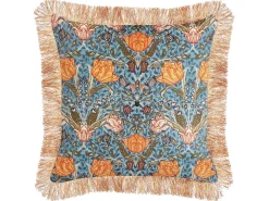 Cuscino decorativo MITELLA Velluto 45 x 45 cm Blu Trama floreale