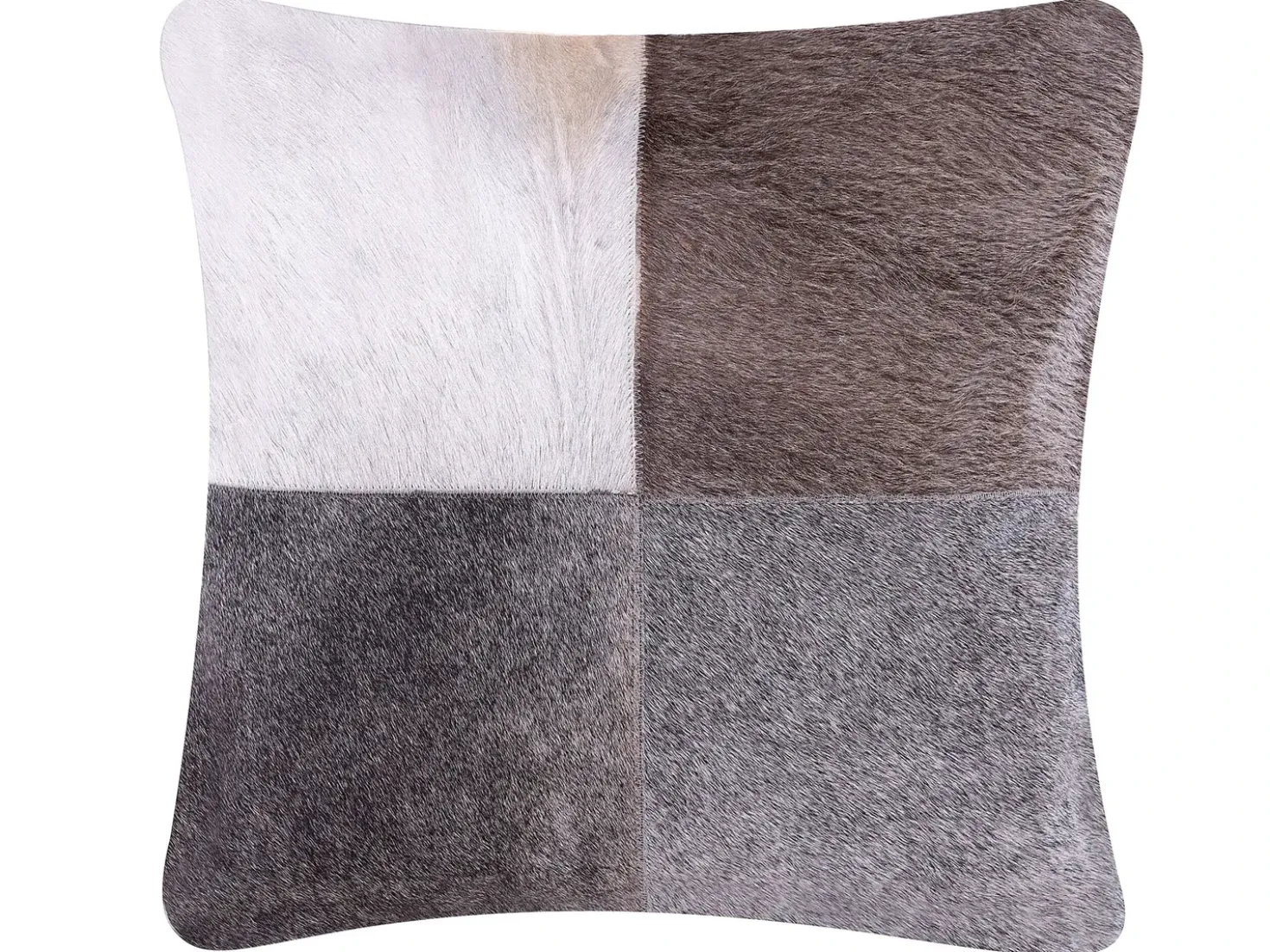 Cuscino decorativo NELLAD Pelle naturale 45 x 45 cm Grigio Patchwork