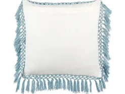 Cuscino decorativo PALLIDA Cotone 45 x 45 cm Blu Trama floreale
