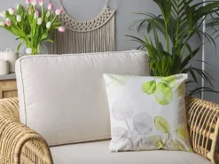 Cuscino decorativo PEPEROMIA Cotone 45 x 45 cm Bianco Trama di piante