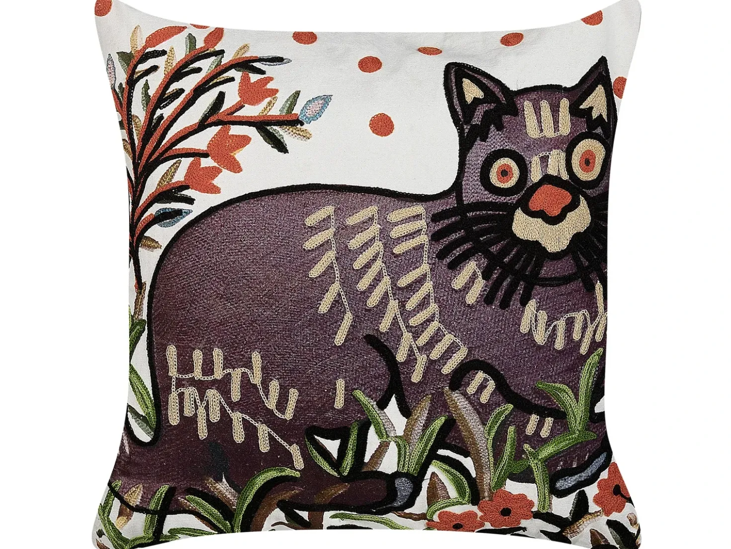 Cuscino decorativo PHUSRO Cotone 50 x 50 cm Multicolore Trama animale