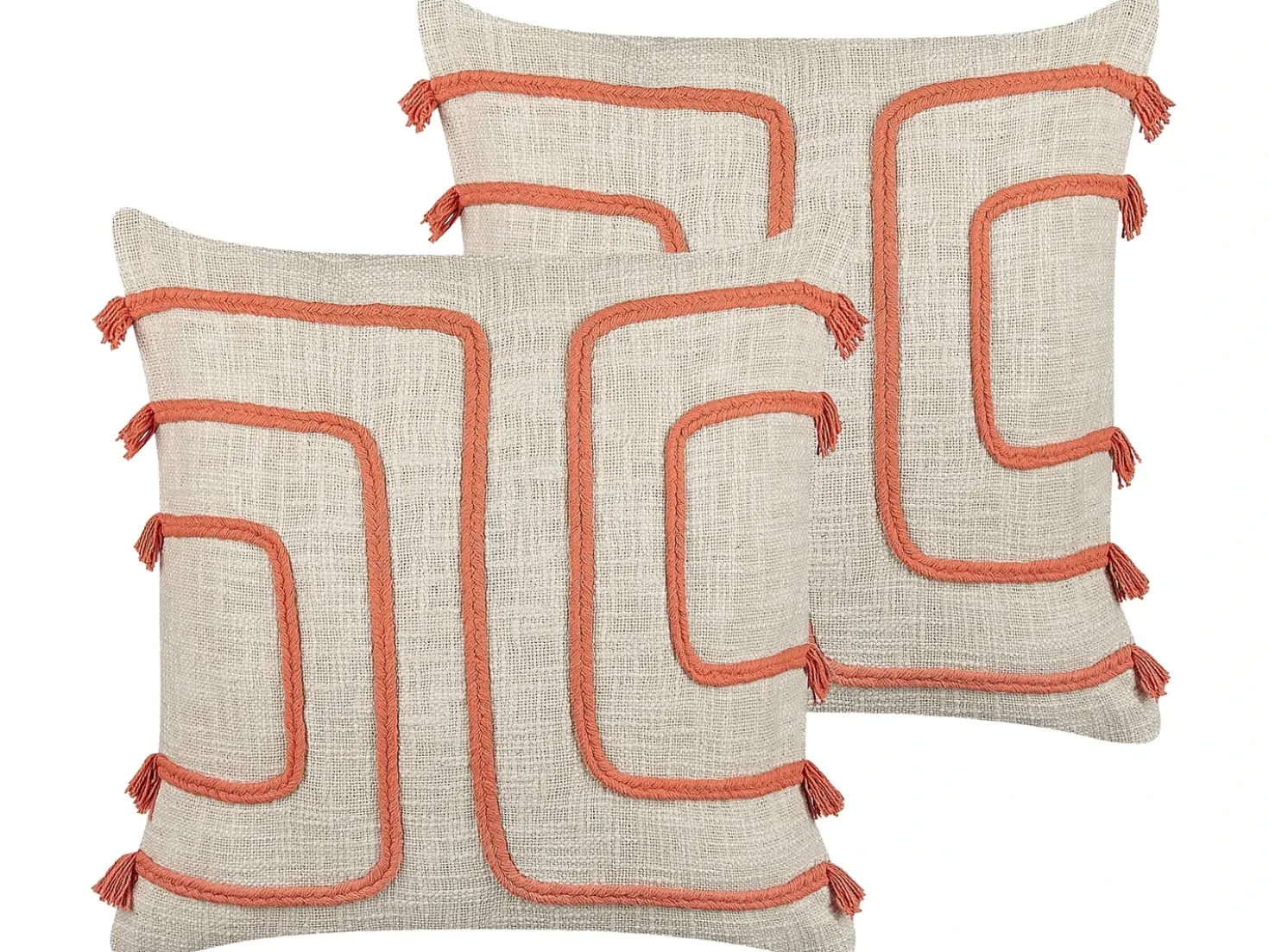 Cuscino decorativo PLEIONE Cotone 45 x 45 cm Corallo Trama astratta