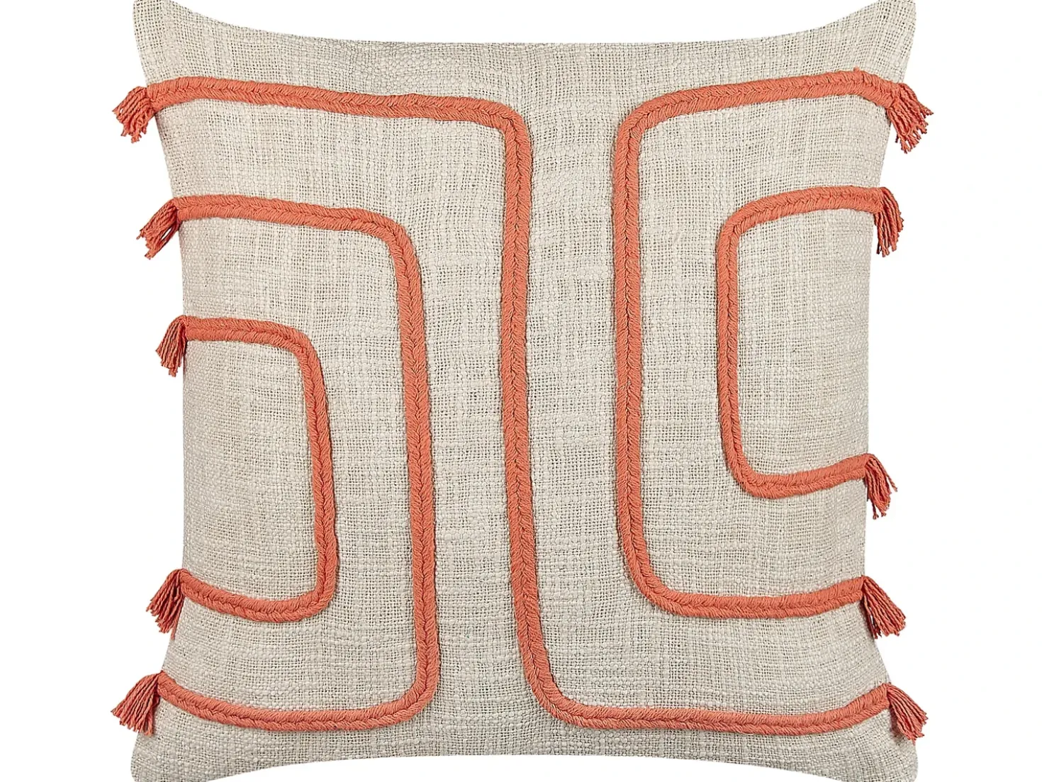 Cuscino decorativo PLEIONE Cotone 45 x 45 cm Corallo Trama astratta