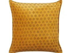 Cuscino decorativo RAPIS Velluto 45 x 45 cm Giallo Trama geometrica