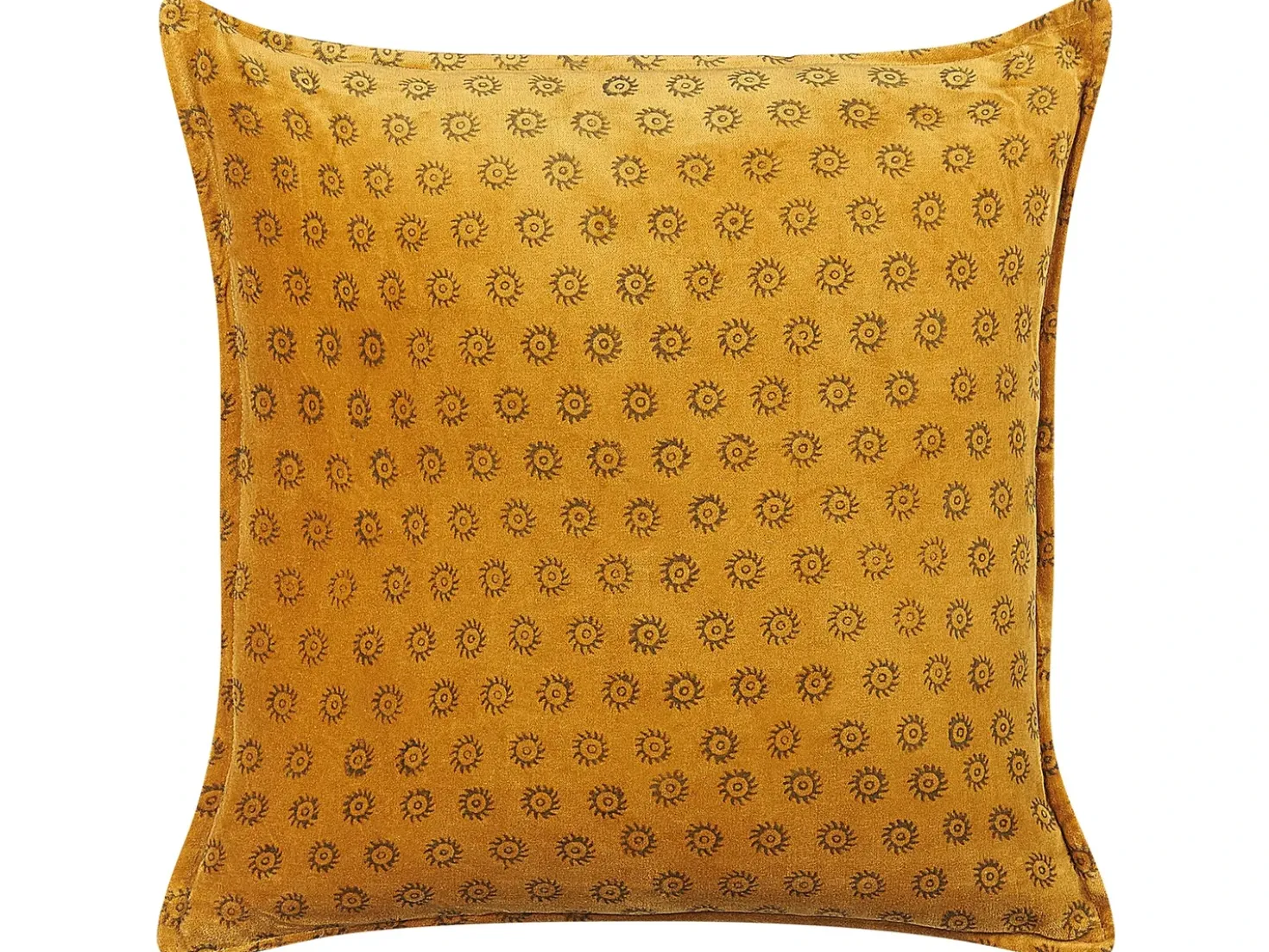 Cuscino decorativo RAPIS Velluto 45 x 45 cm Giallo Trama geometrica