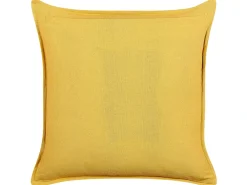 Cuscino decorativo RAPIS Velluto 45 x 45 cm Giallo Trama geometrica