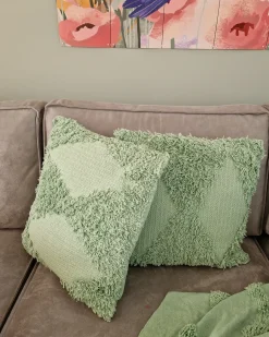 Cuscino decorativo RHOEO Cotone 45 x 45 cm Verde chiaro