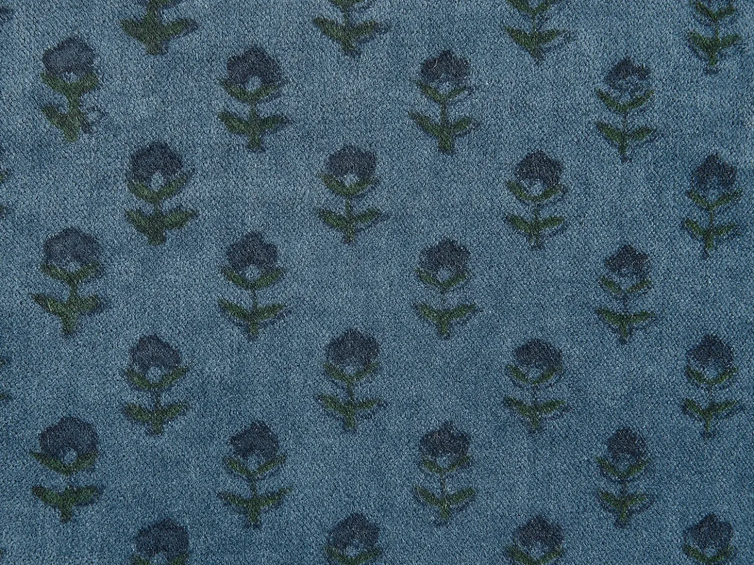 Cuscino decorativo RIBES Velluto 45 x 45 cm Blu scuro Trama floreale