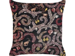 Cuscino decorativo RICINUS Velluto 45 x 45 cm Nero Trama orientale