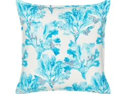 Cuscino decorativo ROCKWEED Cotone 45 x 45 cm Bianco Trama floreale