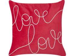 Cuscino decorativo SIDERASIS Velluto 45 x 45 cm Rosso Scritta