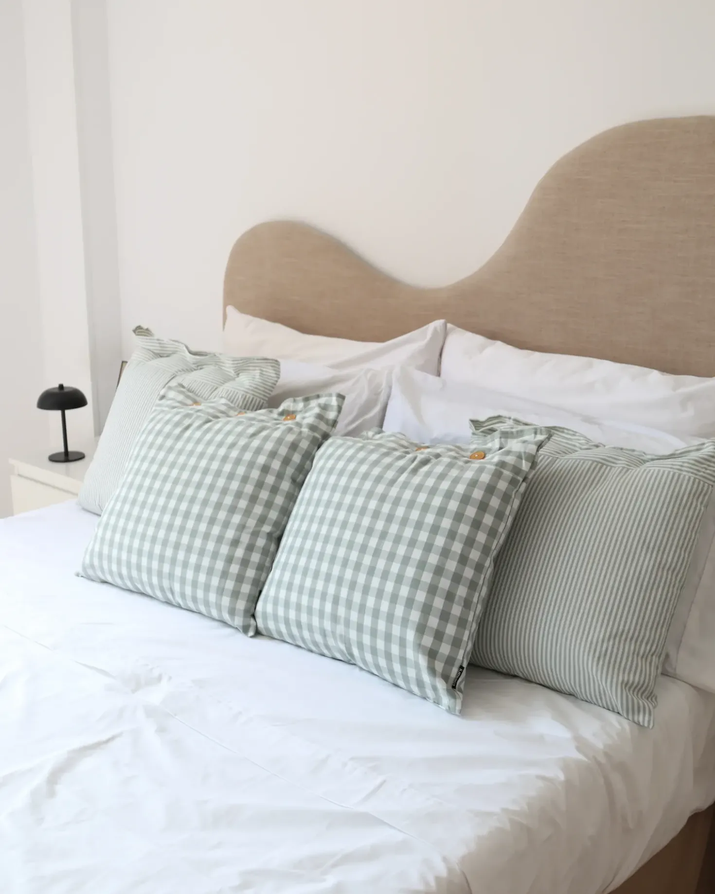 Cuscino decorativo TALYA 45 x 45 cm Verde menta Trama a scacchi