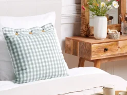 Cuscino decorativo TALYA 45 x 45 cm Verde menta Trama a scacchi
