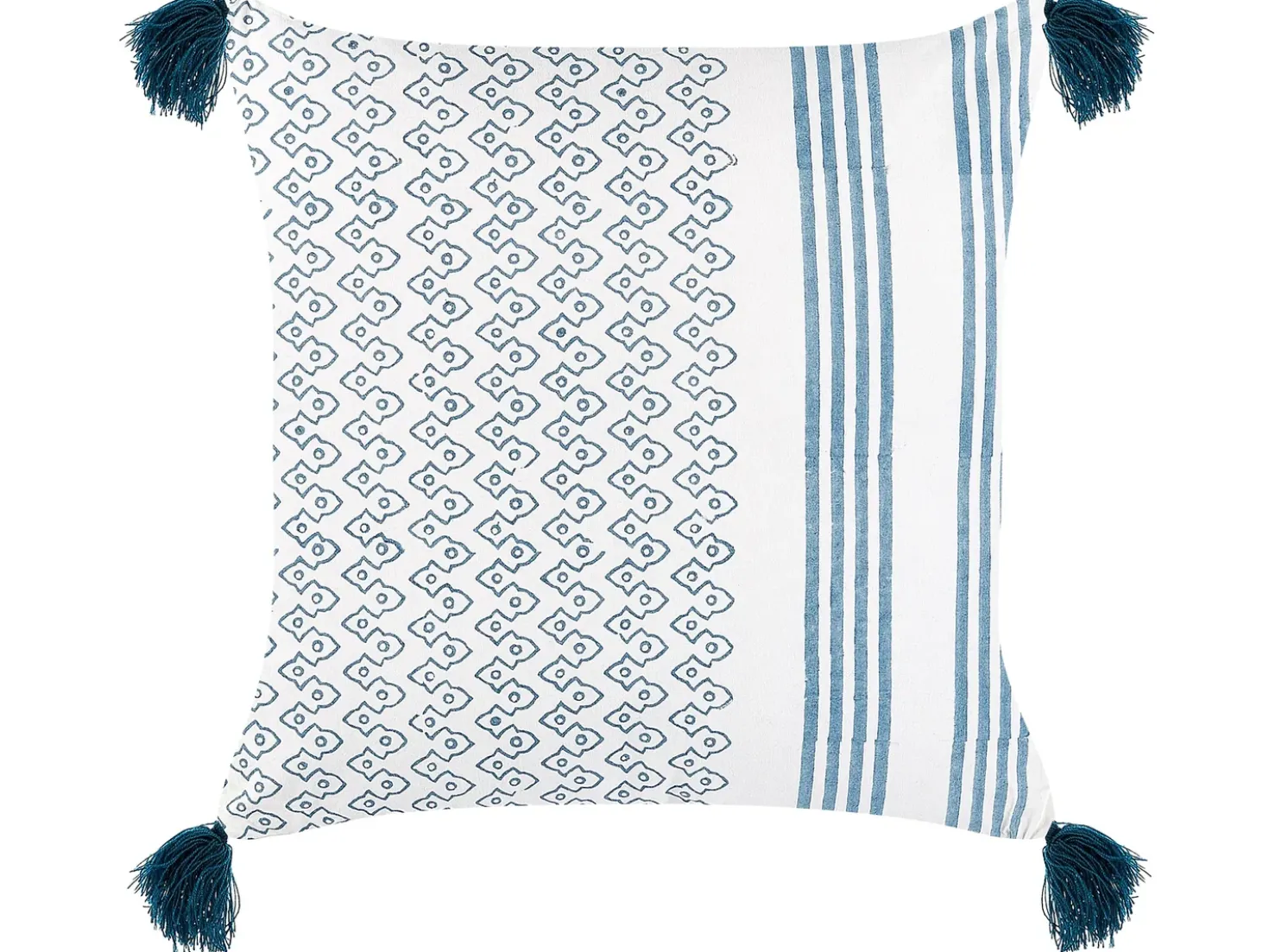 Cuscino decorativo TILIA Cotone 45 x 45 cm Blu Trama geometrica
