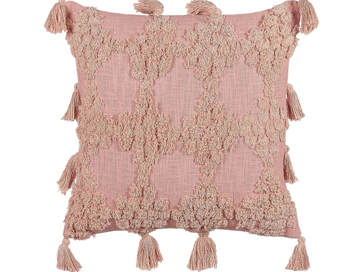 Cuscino decorativo TORENIA Cotone 45 x 45 cm Rosa Trama geometrica