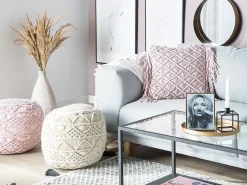 Cuscino decorativo YANIKLAR Cotone 40 x 40 cm Rosa Trama geometrica