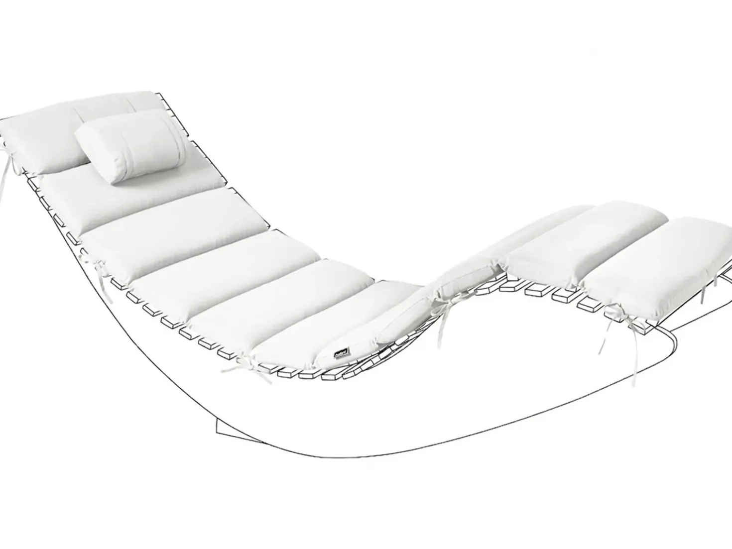 Cuscino per sdraio BRESCIA PREMIUM 180 x 60 cm Bianco sporco