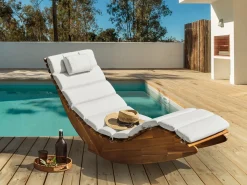 Cuscino per sdraio BRESCIA PREMIUM 180 x 60 cm Bianco sporco