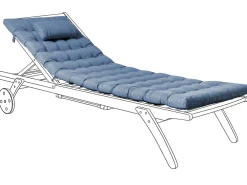 Cuscino per sdraio CESANA PREMIUM 192 x 56 cm Blu