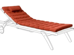 Cuscino per sdraio CESANA PREMIUM 192 x 56 cm Rosso