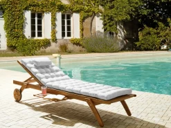 Cuscino per sdraio CESANA PREMIUM 192 x 56 cm Bianco sporco