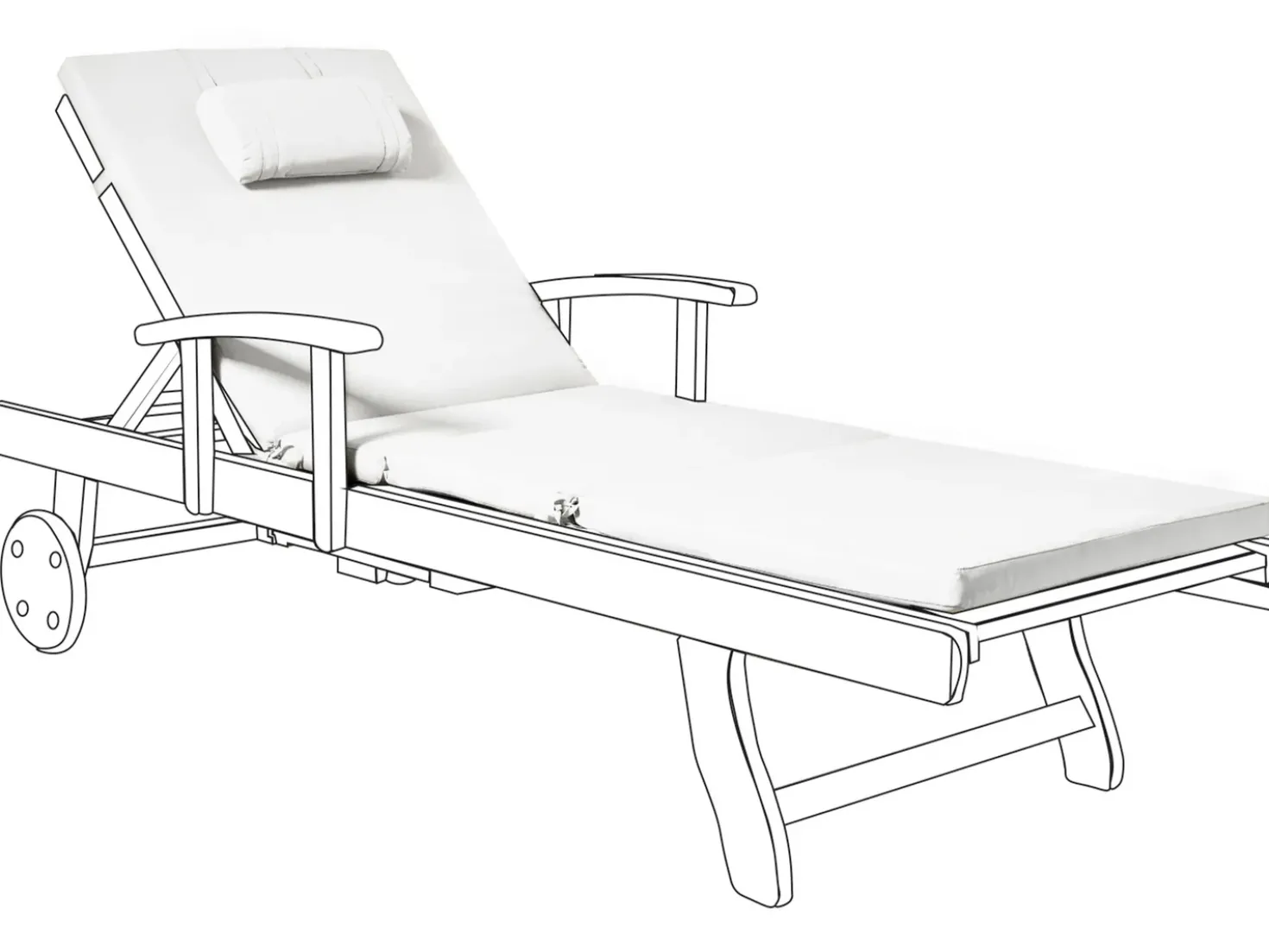 Cuscino per sdraio TOSCANA/JAVA/AMANTEA PREMIUM 189 x 58 cm Bianco sporco