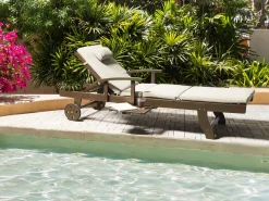 Cuscino per sdraio TOSCANA/JAVA/AMANTEA PREMIUM 189 x 58 cm Beige chiaro