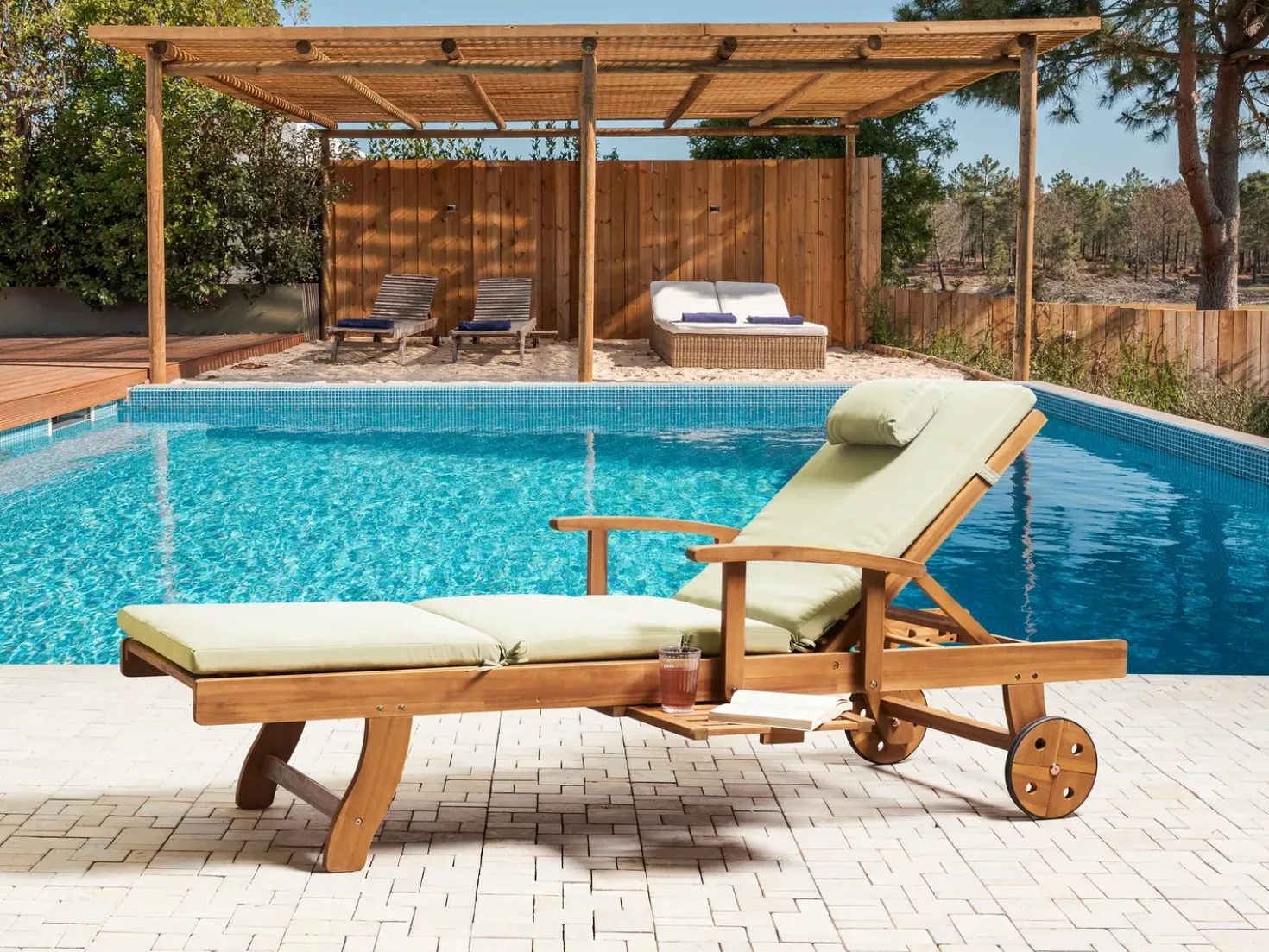 Cuscino per sdraio TOSCANA/JAVA/AMANTEA PREMIUM 189 x 58 cm Verde