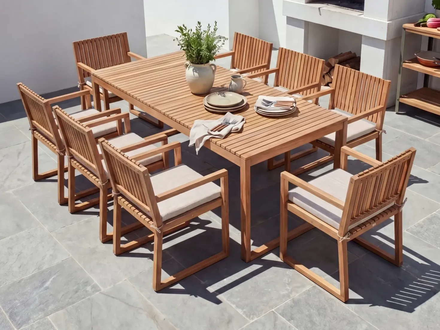 Cuscino per sedia SASSARI PREMIUM 46 x 46 cm Beige chiaro