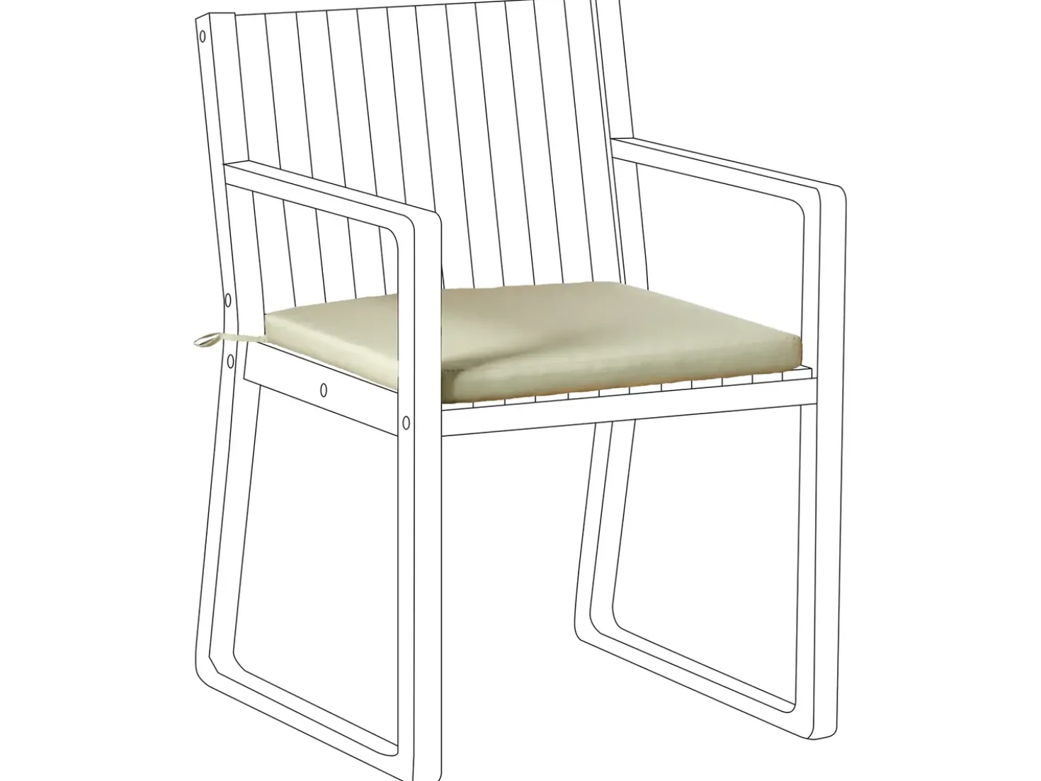 Cuscino per sedia SASSARI PREMIUM 46 x 46 cm Verde chiaro