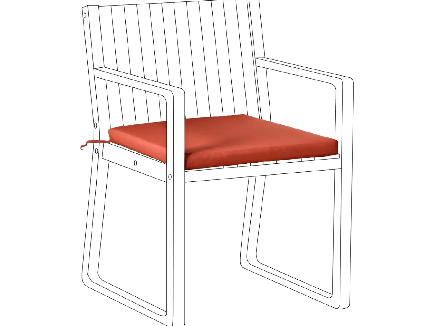 Cuscino per sedia SASSARI PREMIUM 46 x 46 cm Rosso
