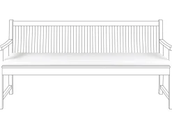 Cuscino per sedile a panca VIVARA 169 x 50 cm Bianco