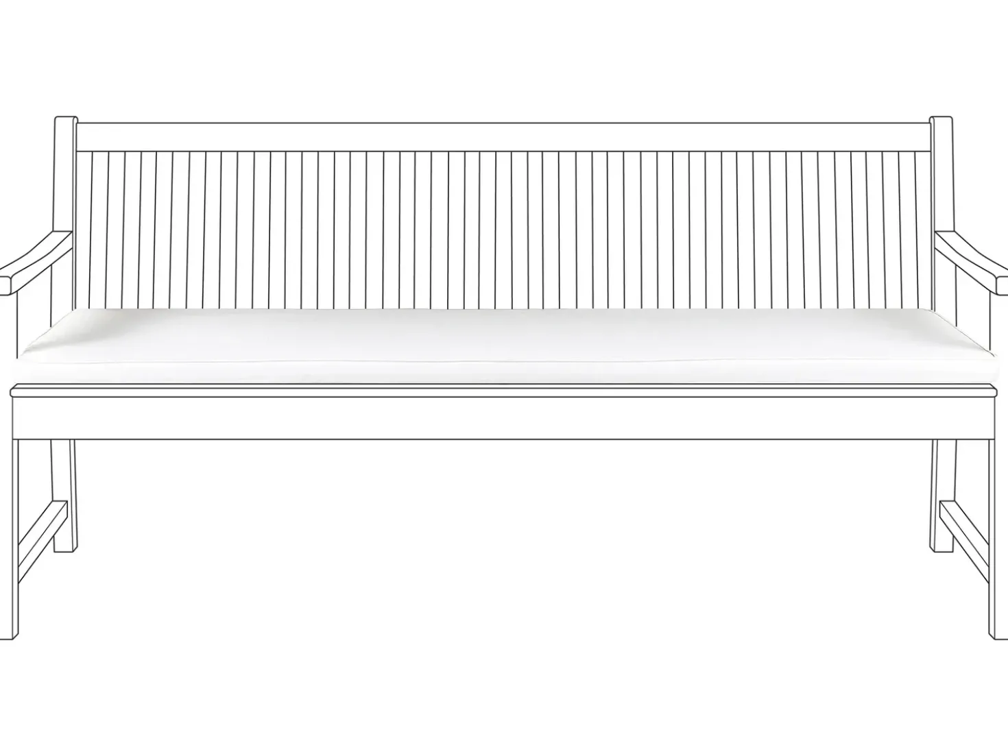 Cuscino per sedile a panca VIVARA 169 x 50 cm Bianco